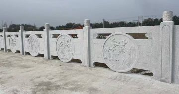 常州芝麻白河道栏杆 石材栏杆