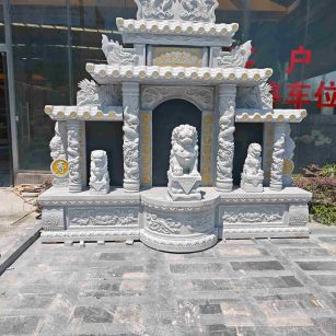 常州芝麻白中国黑石材套墓 花岗岩墓碑
