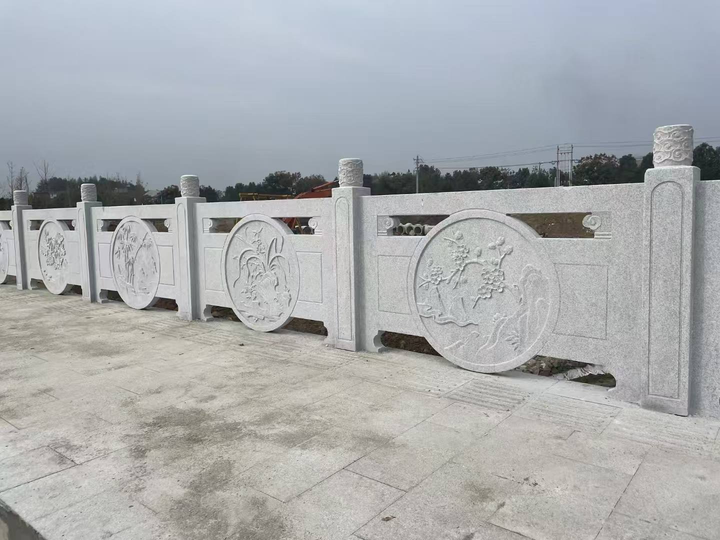 常州芝麻白河道栏杆 石材栏杆